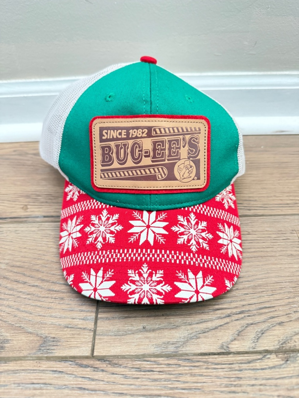 Buc-ee’s NWT Christmas Patch Hat, One Size, Adjustable Trucker Hat